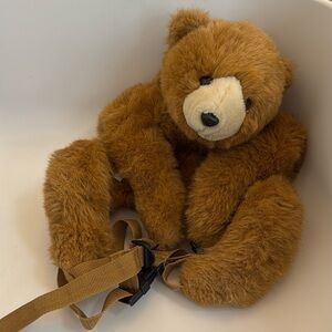 VTG Robert Small 1984 House Of Hull Plush Faux Fur Golden Brown Bear Backpack